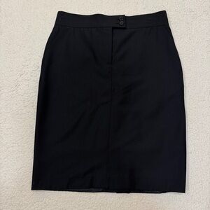 Authentic Vintage Louis Vuitton Black Wool Silk Skirt Size 38